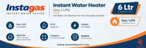 INSTAGAS INSTANT WATER HEATER 6 LTR