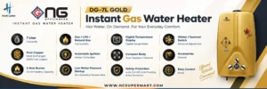NASGAS INSTANT GAS WATER HEATER DG-7L GOLD